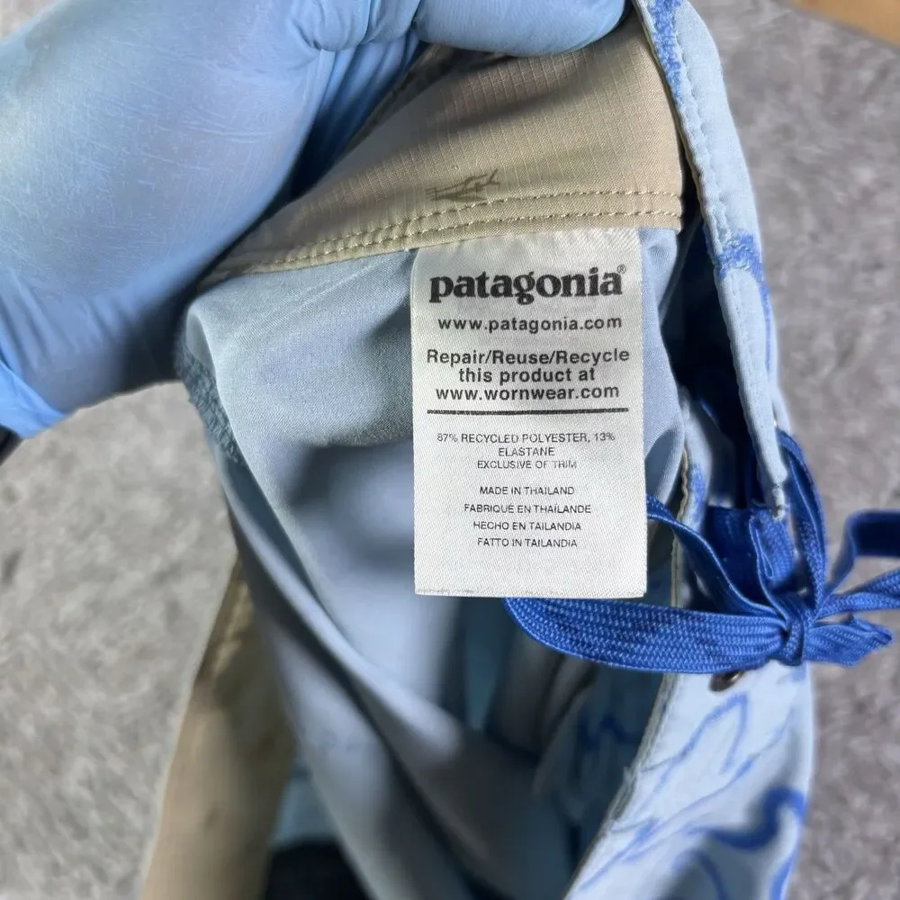 Patagonia Stretch Hydropeak Gerry Lopez Board Shorts Mens 30 Baby Blue Summer